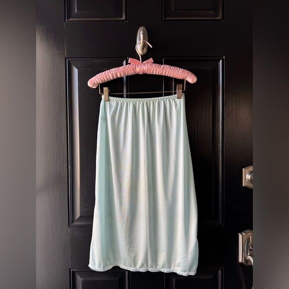 VTG Sears Light Blue Lace Slit Half Slip Size M - Picture 7 of 12